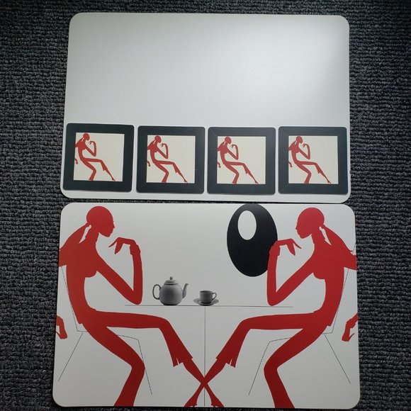 Retroneu Design Studio 225 Placemat & Coaster Set Retro Chic Made in Italy (2) - Picture 2 of 13